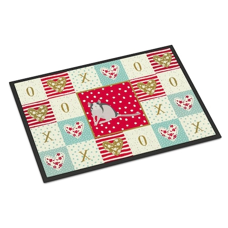 Carolines Treasures 24 x 36 in. Husky Rat Love Indoor or Outdoor Mat CK5461JMAT